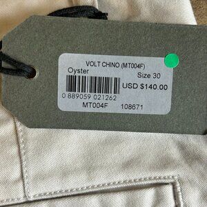 Brand New, Tags On, Mens All Saints Volt Chinos Size 30 Oyster Color
